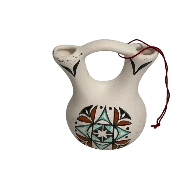 Miniature Wedding Vase Ornament Kimo Decora Southwestern Isleta Pueblo Signed - Picture 4 of 7